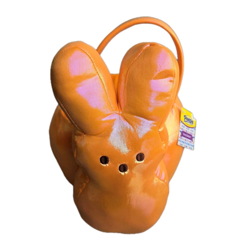 NEW Peeps Plush Easter Basket Bunny Rabbit Holiday Egg Hunt Orange Shimmer Shine